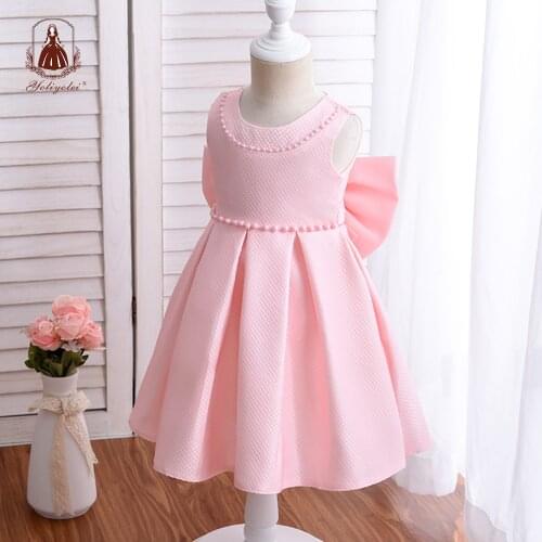 Yoliyolei Baby Girl Princess Dress With Big Bow Beaded Birthday Sleeveless Summer Girls Dress Ball Gown Clothes Casual For Kids