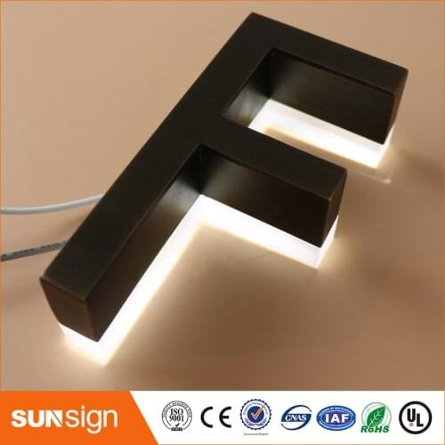 Factory Outlet Stainless steel led backlit channel letter sign