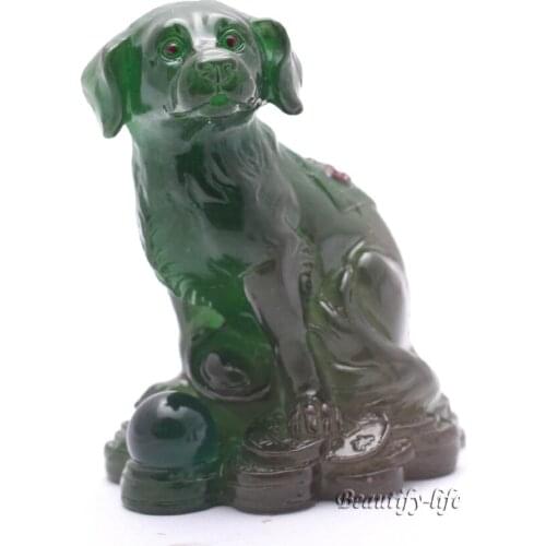 Green Dog, Lucky Charms,Chinese zodiac,Shenxiao,Allochroic Mascot,Ornament,novel gifts, Tea pet, Amazing present,S1015Ag