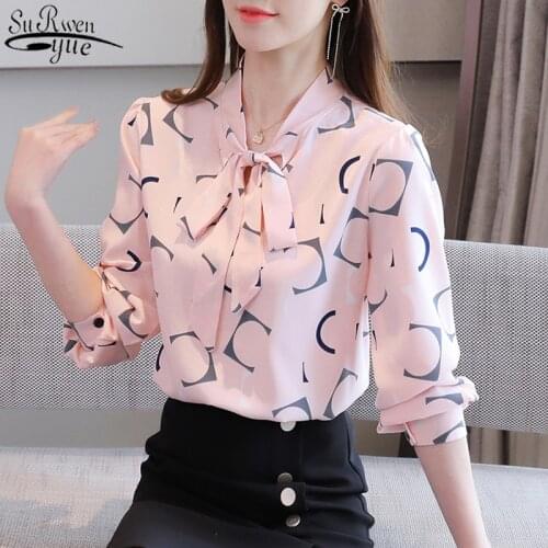 Womens Chiffon Blouse Printed Long Sleeve Autumn New Shirts 2021 Western Style Fashion Floral Bottoming Shirt Feminine 11449