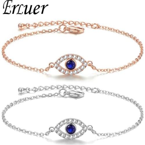 ERLUER Fashion Devils Eye Womens Bracelets Austria Crystal Bracelets for Womens Party Wedding Bracelet Jewelrys Drop shipping