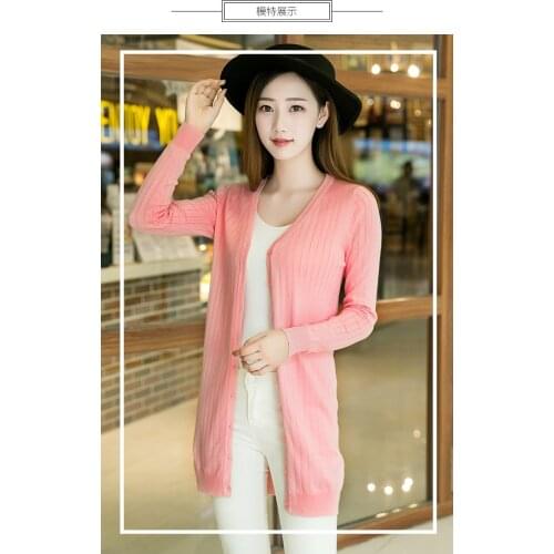 Candy color women spring fashion slim long sleeve single breasted casual knitted sweater female trendy v-neck cotton cardigan