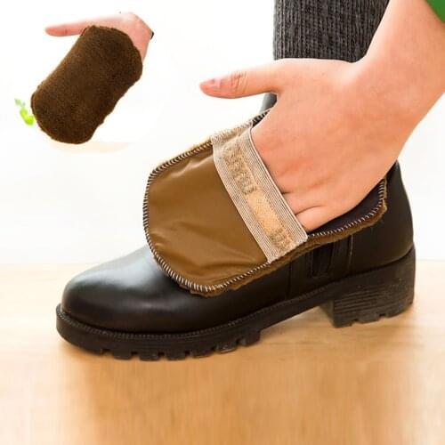 1 Pcs Fashion Soft Wool Plush Suede Shoes Cleaner Polishing Shoe Care Brush Shoe Gloves Wipe Shoes Mitt