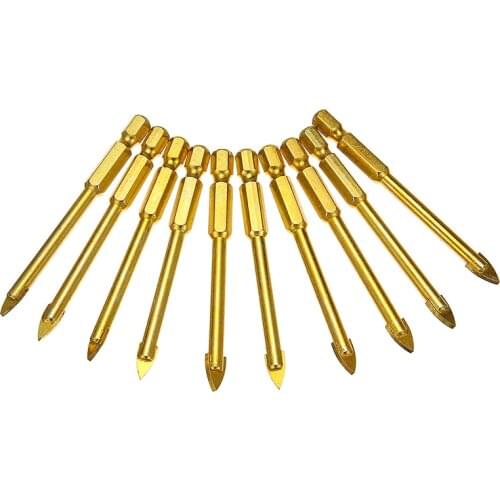 10Pcs/set Glass Drill Bit Set Tungsten Carbide Tipped Ceramic Tile Mirror Glass Hole Saw Drilling Bits Tools Accessories