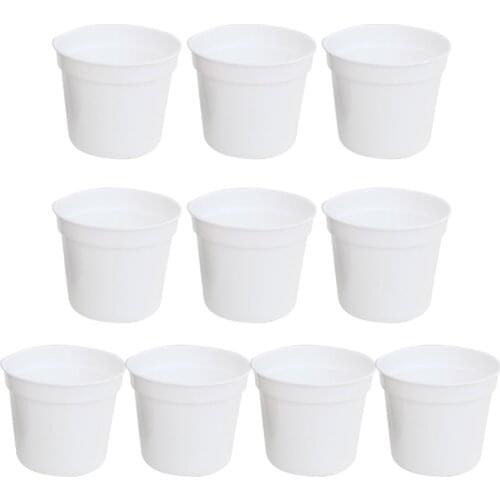 10 Pcs Mini Plastic Round Flower Pot Indoor Plant Pots Drainage Minimalist Decor
