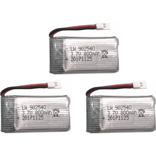 3pcs 3.7V 800mAh 25C Drone Li-polymer Battery 902540 For RC SYMA X5C X5SC X5SW X5HC MJX X708W Quadcopter Aircraft TOY