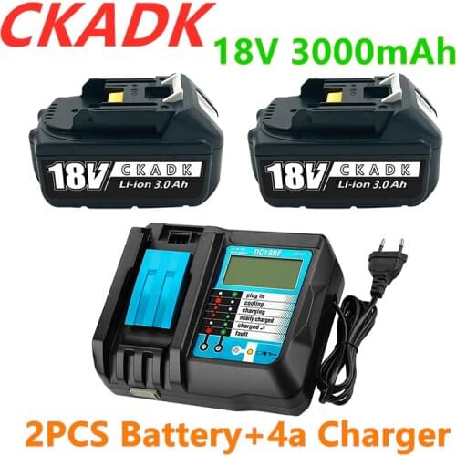 2021New BL1860 Rechargeable Battery 18 V 3000mAh Lithium ion for Makita 18v Battery BL1840 BL1850 BL1830 BL1860B LXT 400+charger