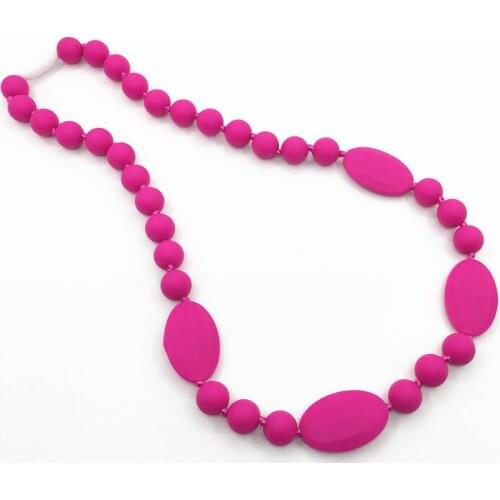 BPA Silicone Teeth Necklaces Silicone Teething Beads DIY Jewelry for Mother ,Baby Chewing Necklaces Teethers