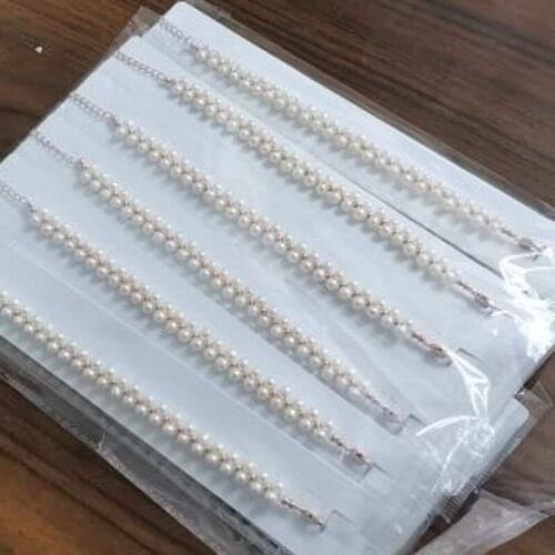 Wholesale 12Qty 4mm white freshwater pearl bracelets handmade jewelry for girls