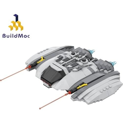 Buildmoc Star Movie Battlestar-Galactica Cylon-Raider 1978 MOC Sapce Fighter Weapon Building Blocks Toys For Children Gift
