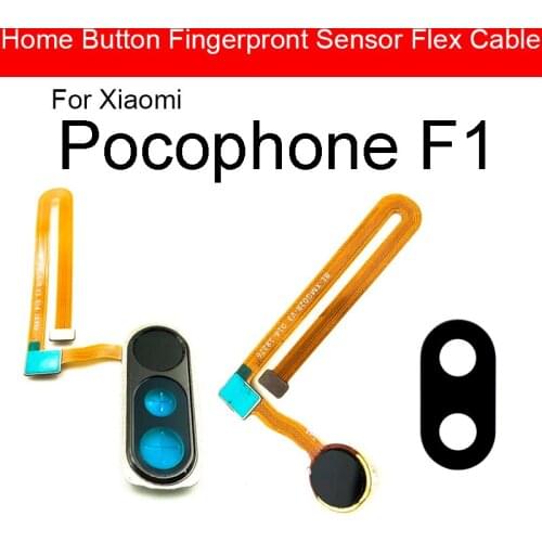Home Button Flex Cable For Xiaomi Pocophone Poco F1 Menu Key Fingerprint Recognition Sensor Flex Ribbon Cable Replacement Parts
