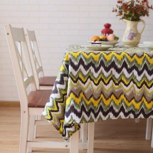 National Style Art Table Cloth Stripe Colorful Fashion Rectangle Tablecloth Kitchen Dining Table Cover Decoration Home Textile