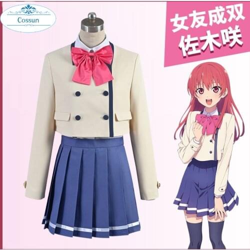 Kanojo Mo Kanojo Saki Saki School Uniform Cosplay Costume Halloween Party Role Play Outfit Dailydress For Women 2021 NEW Anime