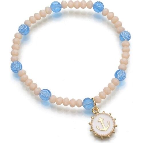 Korean Version of Personalized Simple Ship Anchor Pendant Bracelet