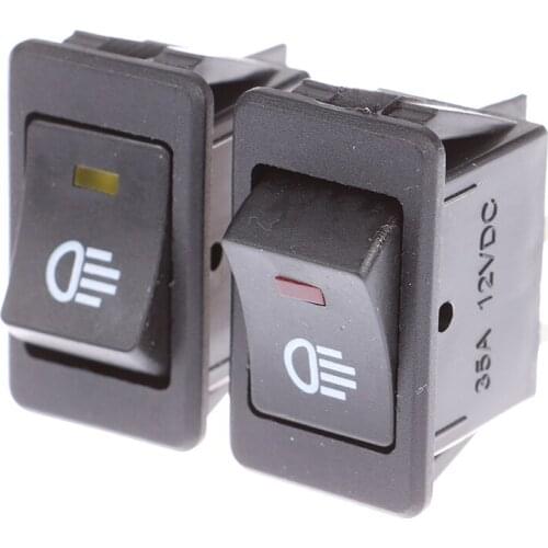 Rocker Switch ON-OFF 2 Position 4 Pins LED 12V 35A Automobile Refitting Fog Lamp Switch With Light Rocker Switch