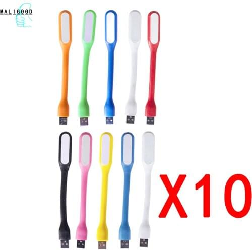 10pcs Mini Portable USB LED Lamp 5V 1.2W Super Bright Book Light Reading Lamp For Power Bank PC Laptop Notebook