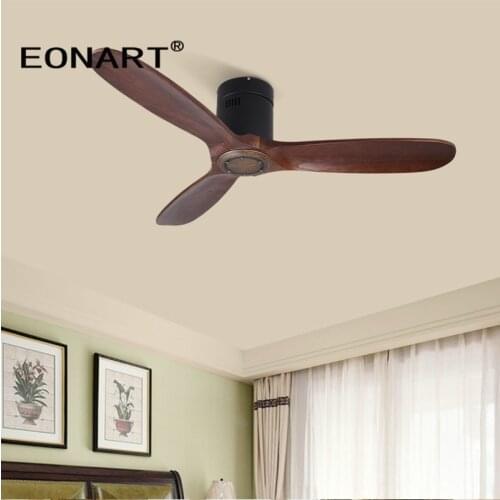 42 Inch fashion modern led 15W solid wood luxury decorative ceiling fan lamp with remote control household roof fans for home
