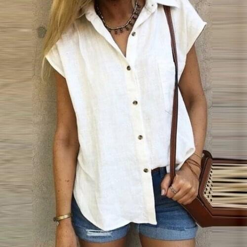 Office Ladies Blouses Shirts Single-breasted Lapel Loose Female Blusas v-neck Blouse Women Tops Femme Blusas Mujer