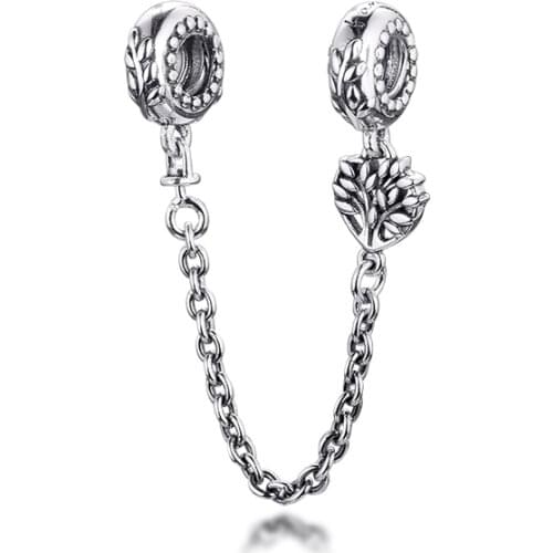 Valentines Day Gift Girlfriend New Year 2021 Safety Chain Clip DIY Silver 925 Crystal Beads Charms for Jewelry Making