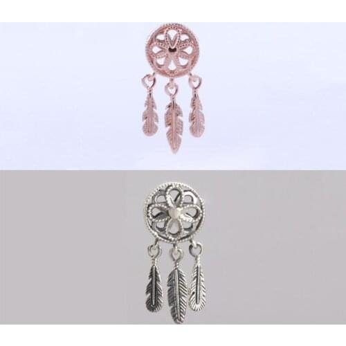 Authentic 925 Sterling Silver Beads New Rose Gold Sacred Dream Catcher Beads Fit Original Pandora Bracelet For Women Diy Jewelry