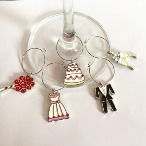 Wine charms New Fashion Design 6PCS Wine Glass Charms Rings Marker Christmas Party Bar Table Decorations Christmas Gift