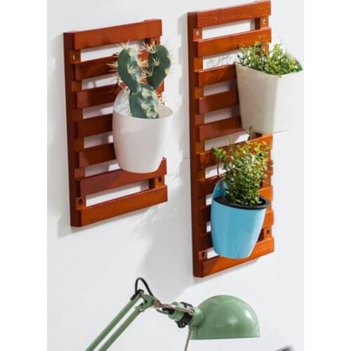 Portable Wall Mount Wood Flower Pot Plant Stand Indoor Practical Plant Display Rack Holder Shelf for Livingroom Office Bedroom