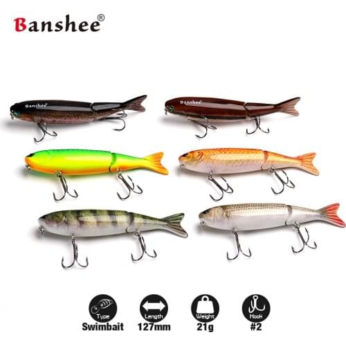 Banshee 6pcs/lot 127mm 21g ATJ01 Swimbait top water Jointed lifelike hard Aritifcial bait Floating Pencil Lure