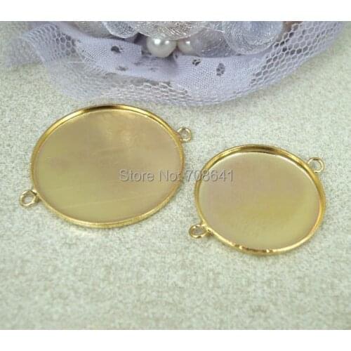 Blank Strong Round Bezel tray with 2 Loops Bracelet Connectors Bases Resin Cabochons Settings Findings DIY Making Multi-color