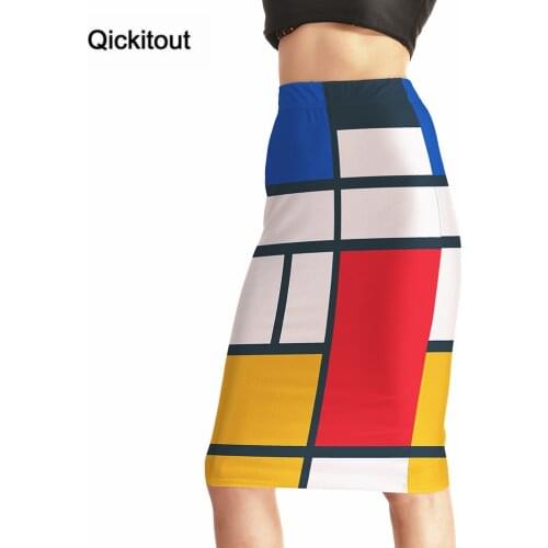 Qickitout Plaid Pencil Skirts