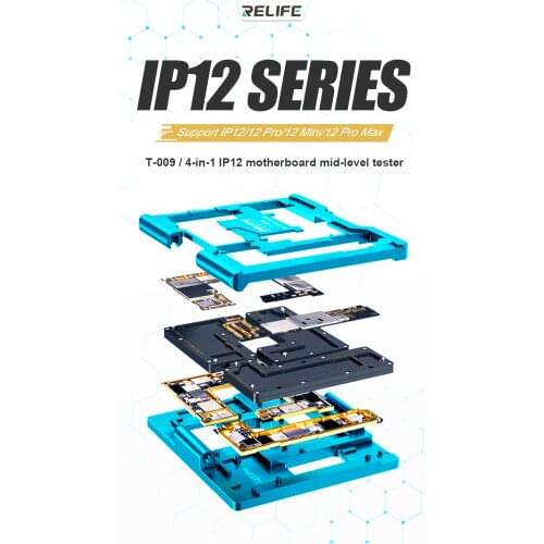 RELIFE T-009 4-in-1 for iPhone 12 Pro mini Max 12promax motherboard middle-level test rack layered machine board repair tool