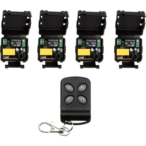 RF mini Wireless Remote Control AC 220 V 1 channel 4 Receiver & 1 transmitter self-lock