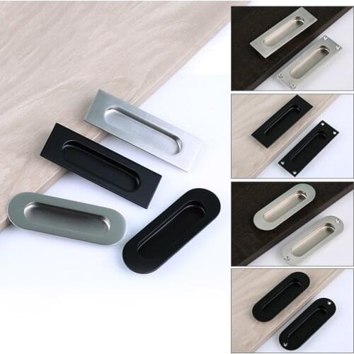 304 Stainless Steel Dark Handle, Sliding Door Sliding Door Knob,embedded Concealed Door Pull, Black Cabinet Drawer Hidden Buckle