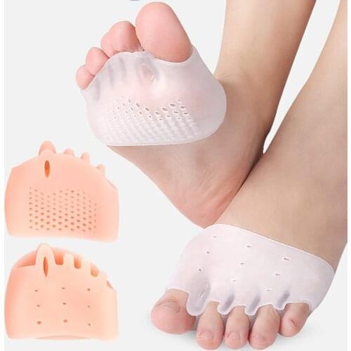 Silicone Forefoot Pads Pain Relief Inserts Pads Toe Separator Soft Gel Insoles Finger Toe Protector Foot Care High Heels Pads