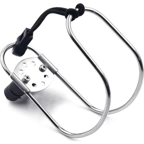 L41A 1 Piece 316 Stainless Steel Lifebuoy Bracket Horseshoe Lifebuoy Bracket with Elastic Cord for Boat Hardwares