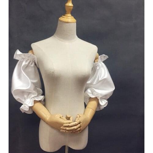 Bridal Satin Decoration Ruffles Gloves Elbow Loose Style Horn Sleeve Wedding Arm Cover Decorate Bride Satin Ruffles 2021