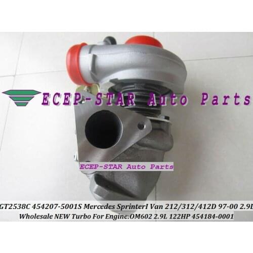 GT2538C 454207-5001S 454184-0001 454207 454184 Turbo For Mercedes Benz Sprinter I 212D 312D 412D 1997-00 OM602 2.9L Turbocharger