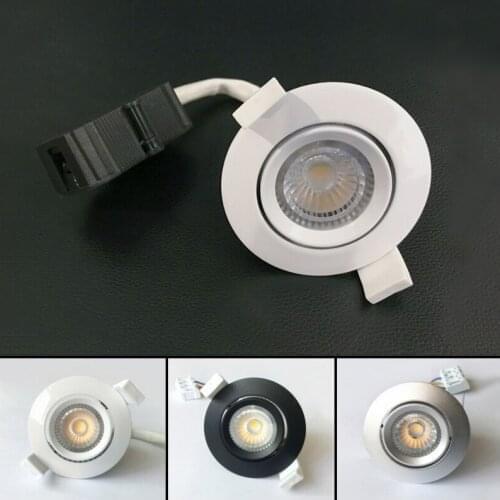 50pcs/lot 6W 7W Recessed Ceiling Spot Lamps Indoor Home Kitchen White/Black/Silver Dimmable HV COB Lampada LED Downlighters