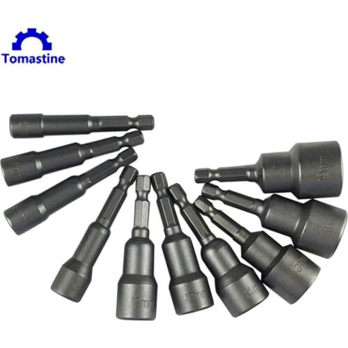 10pcs 6-19mm Hex Shank Conversion Strong Magnetic Socket Wrench Manual Tool Strong Magnetic Socket Wrench Screwdriver Sleeve Set