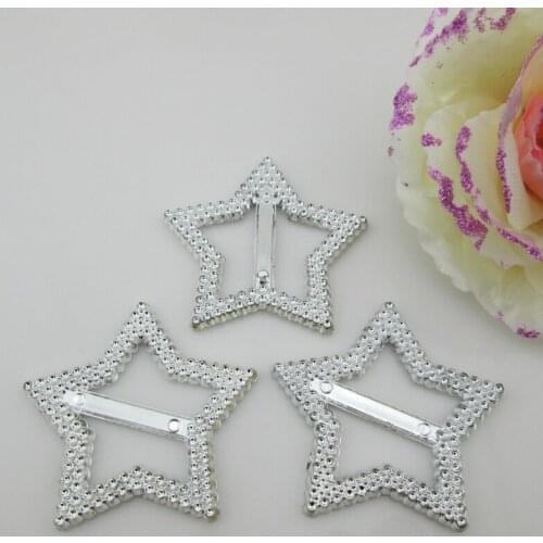 AB04 28mm)20pcs Lovely Star Silver Tone Acrylic Buckle For Wedding Invitation Card