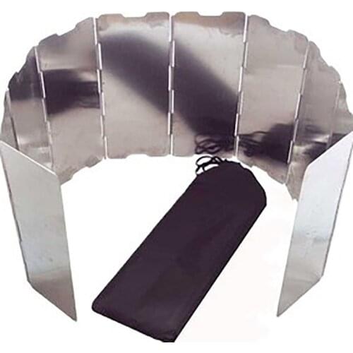 10 Pcs Of Outdoor Barbecue Wind Shield Aluminum Sturdy And Durable Wear Resistance Foldable And Compact