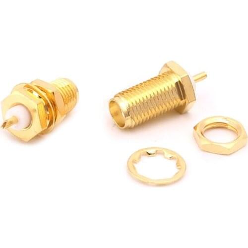 10pcs SMA-KY RF Connectors SMA Female Nut Bulkhead Handle Deck Clip Solder Cup