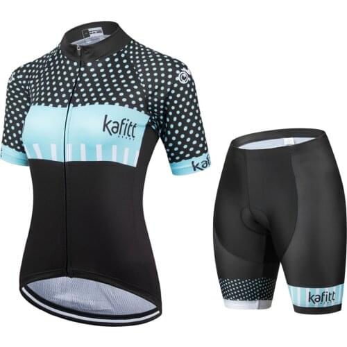 2021 Kafitt Black Womens Cycling Jersey 20D Gel Pant MTB Shirt Uniform Bike Clothing Bicycle Wear Clothes Short Maillot Culotte