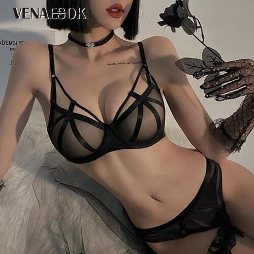 2021 Sexy Black Bra Panties Sets High Quality Womens underwear Push Up bras Cotton Thick Brassiere Lace Lingerie Embroidery