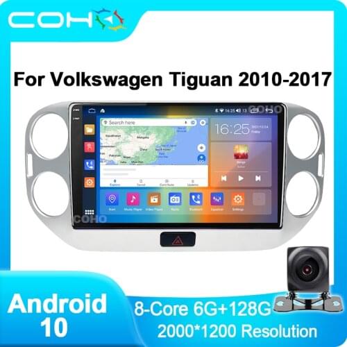 COHO For Volkswagen Tiguan 2010-2017 Car Multimedia Player Radio Coche Gps Navigation Android 10.0 Octa Core 6+128G