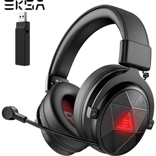 EKSA E910 Wireless Headphones Stereo Bass 7.1 Surround Gaming Headset with Mic USB 5.8GHz Transmitter For TV Gaming/PS4/PS5/PC