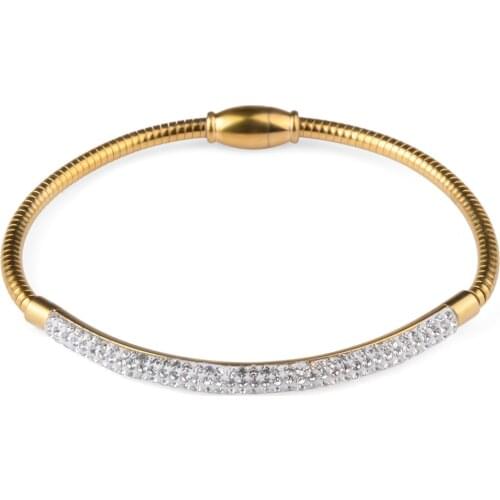 Chanfar Fashion Jewelry Magnetic Clasp Snake Chain Bracelet Bangle Rose Gold Stainless Steel Bracelet gift For Men and Women