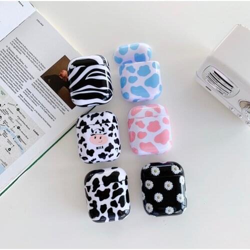 COW Pattern Cases For Original Apple Airpods 1 2 Earphone Case Cute Cover For Apple Airpods 2 Air Pods 1 Shell Sleeve Coque