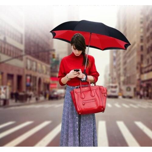 Double Layer Umbrella Reverse Folding Inside Out Inverted Umbrella Rain Women Umbrella Corporation Gifts Men Parasol Kids Big 70