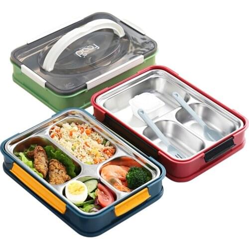 Eco Friendly Multifunctional Lunch Box 304 Stainless Steel Bento Box with Free Tableware Outdoor Portable Food Container