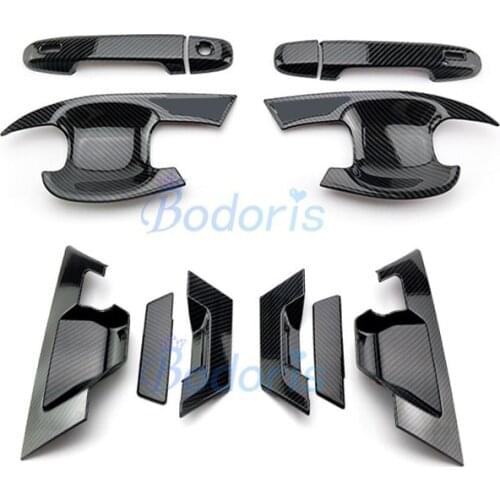For Toyota C-HR CHR 2016 2017 2018 Carbon Fiber Color Door Handle Cover Bowl Insert Trim Chrome Car Styling Accessories